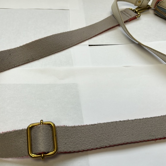 Fossil hobo shoulder and crossbody orange and tan textile bag 3 zipper closures - Picture 11 of 16